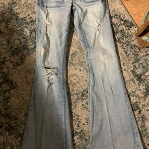 American Eagle Outfitters Blue Flare Wide Leg Jeans